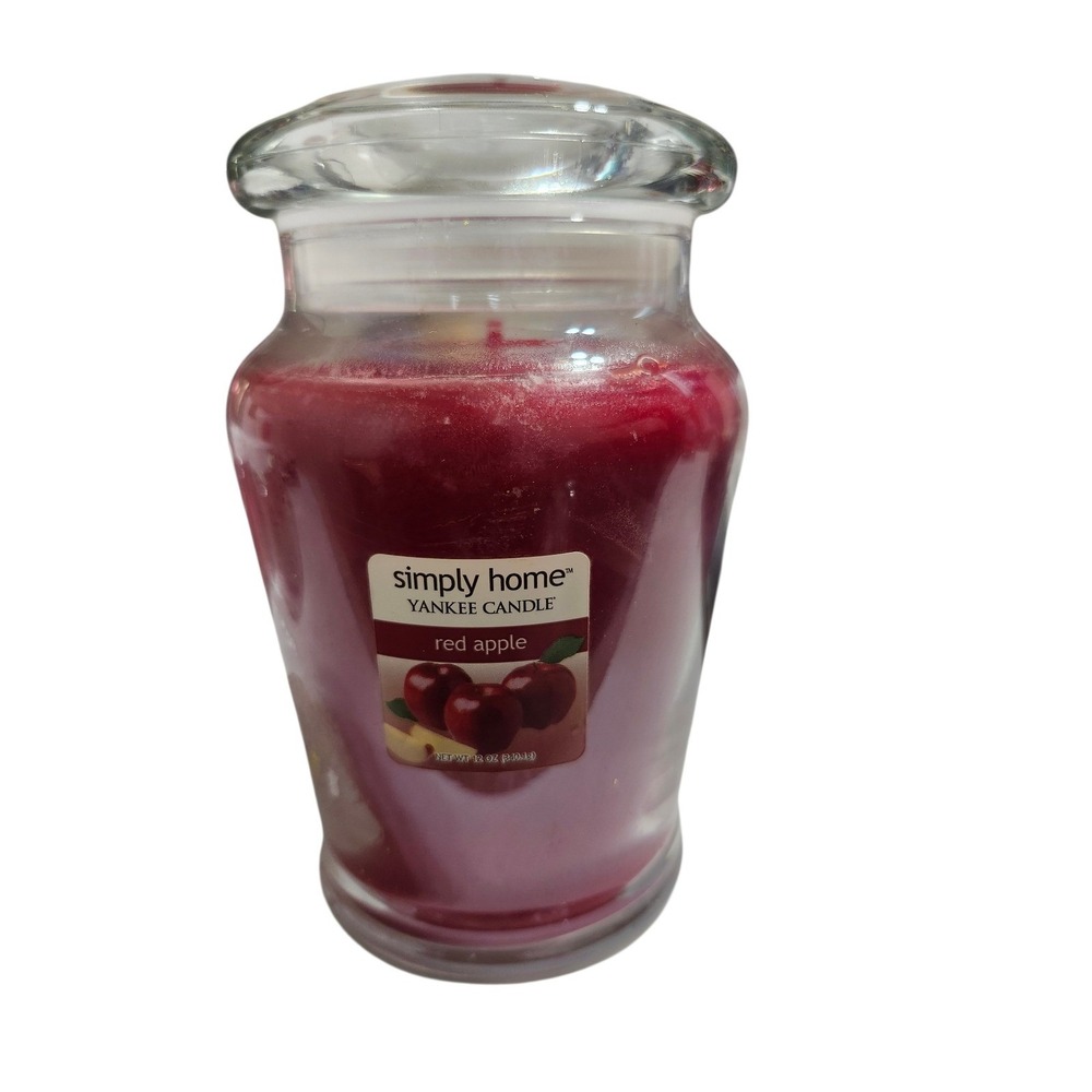 Yankee Candle Simply Home Red Apple Scented Jar Candle 12 oz Red Fruit Fragrance